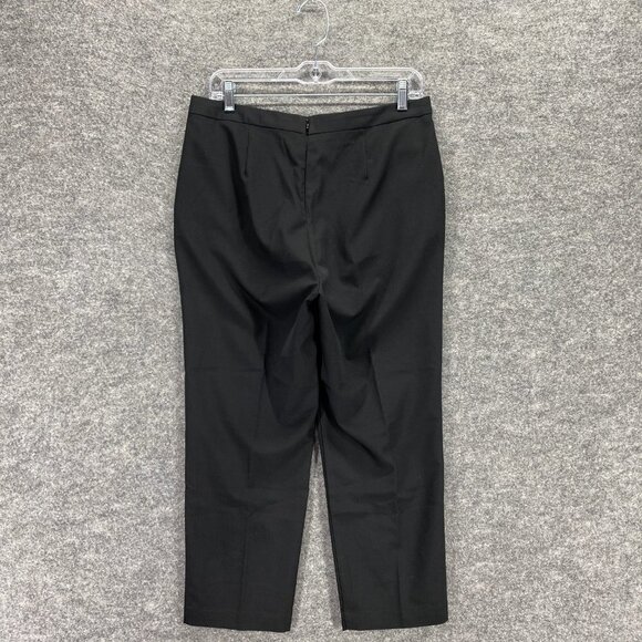 BCBGMAXAZRIA Pants Women 8 Black Pleated Pockets Straight Back Zip High-Rise - Picture 4 of 13